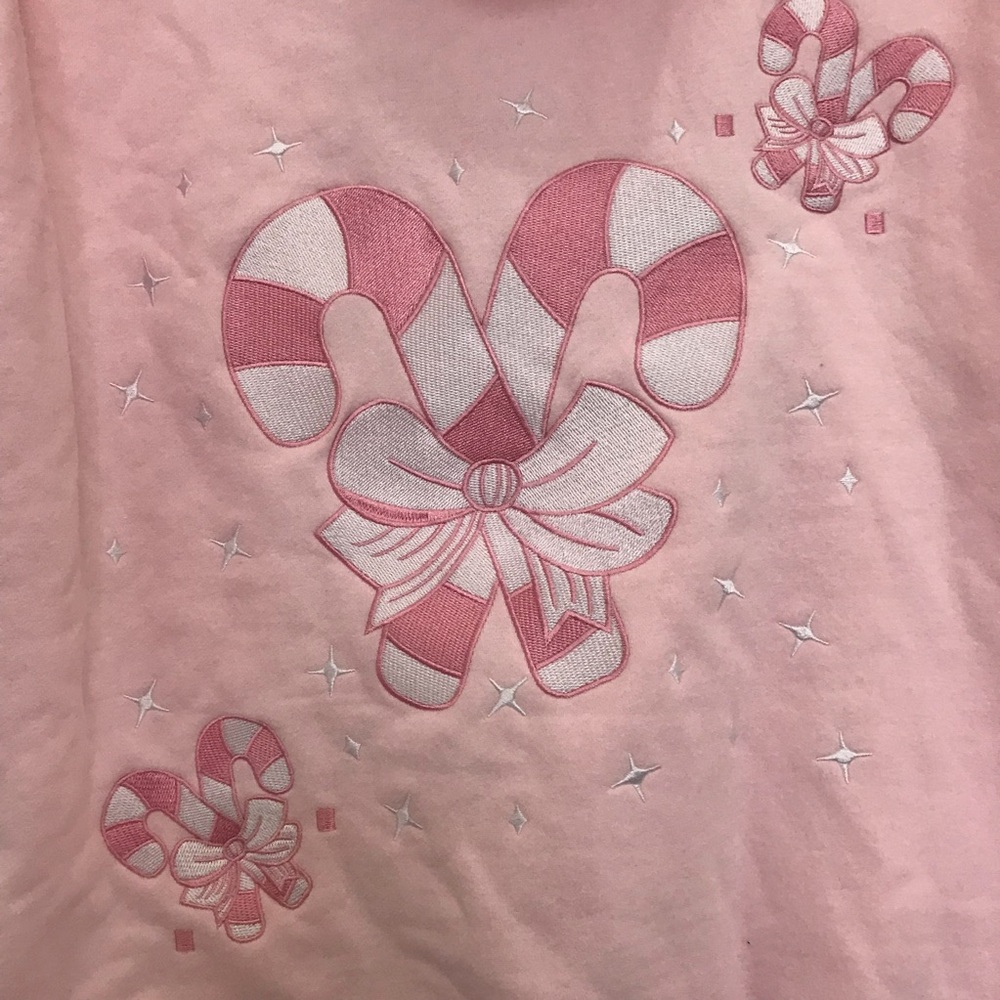 Sumkissed Light Pink Candy Cane Wonderland Hoodie Size M - Picture 5 of 8